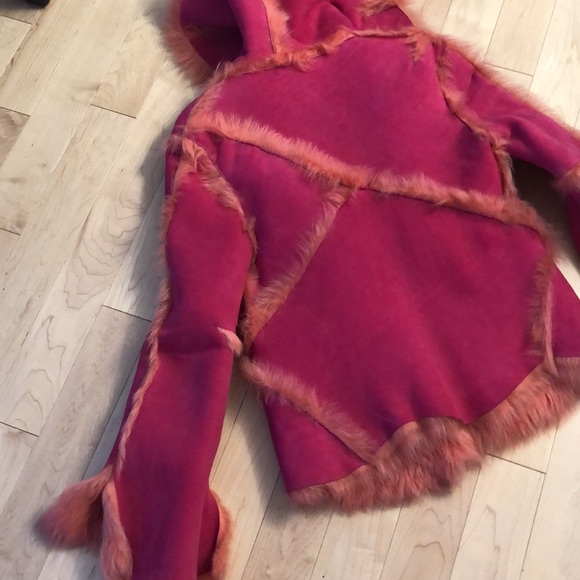 Pink Toscana Shearling Fur Jacket Size Small - Picture 14 of 14